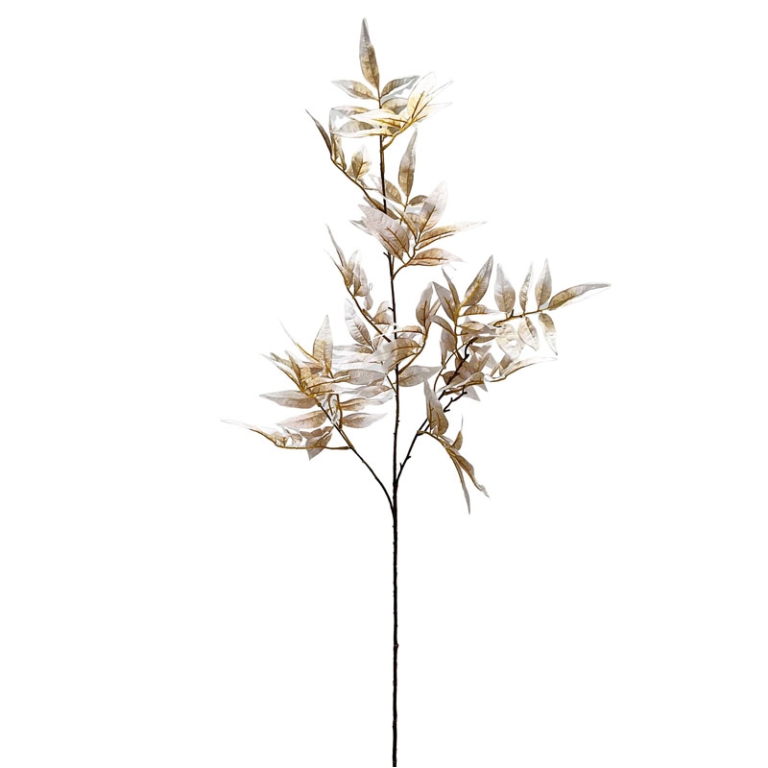 RAMO CON FOGLIE H120CM   CREMA