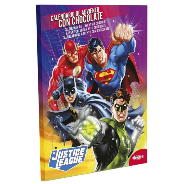 CALENDARIO AVVENTO JUSTICE LEAGUE 34X25CM 50GR