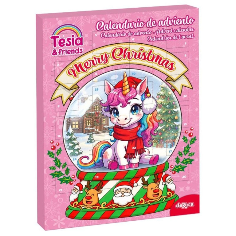 CALENDARIO AVVENTO UNICORNO 34X25CM 50GR