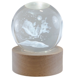 SFERA LUMINOSA D6H8CM    BABBO NATALE BATTERIA