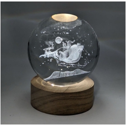 SFERA LUMINOSA D8H10CM   BABBO NATALE BATTERIA