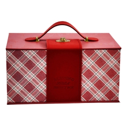 SCATOLA VINTAGE RETTANGOLARE ROSSA 28X19X14CM
