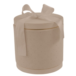 SCATOLA VELVET TONDA TORTORA VELLUTO D24H22CM