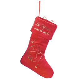 CALZA BEFANA VELLUTO     ROSSO H43CM