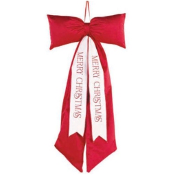 DECORO FIOCCO VELLUTO CON FASCIA MERRY XMAS H50CM
