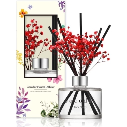DIFFUSORE 200ML CON RAMO FIORI ROSSI BLACK CHERRY