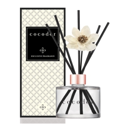 DIFFUSORE 200ML CON FIORE BIANCO PROFUMO ROSA