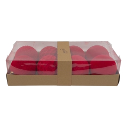 SFERE D10CM ROSSO 8PZ EFFETTO VELLUTO