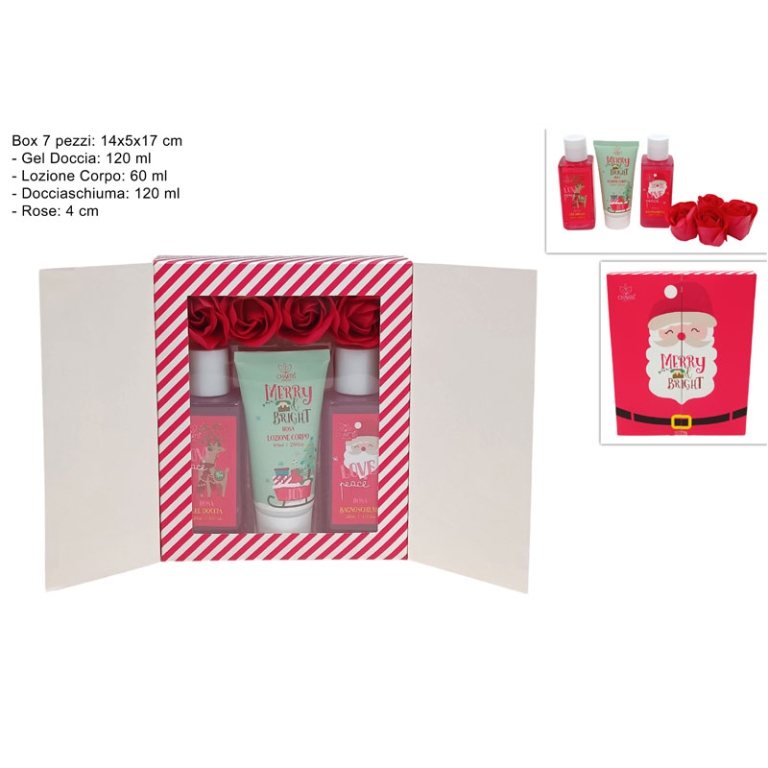 SET DA BAGNO 3PZ BABBO NATALE CONFEZIONE REGALO