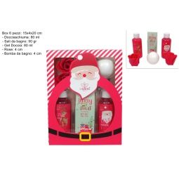 SET DA BAGNO 4PZ BABBO NATALE CONFEZIONE REGALO