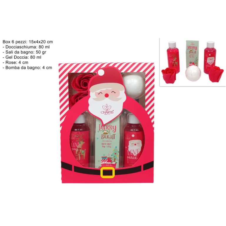 SET DA BAGNO 4PZ BABBO NATALE CONFEZIONE REGALO