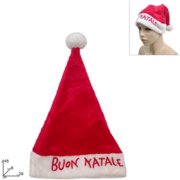 CAPPELLO BABBO NATALE VELLUTO ADULTO BUON NATALE