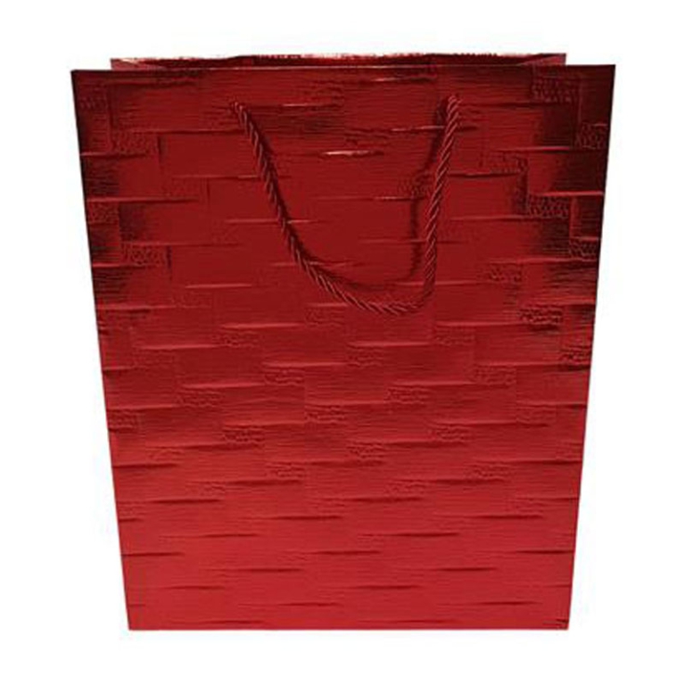 SHOPPER 25X10H20CM ROSSA TRAMA A RILIEVO