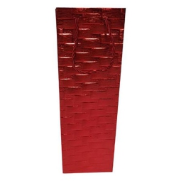 SHOPPER BOTTIGLIA 12X9H36CM ROSSA TRAMA A RILIEVO