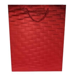 SHOPPER 42X11H33CM ROSSA TRAMA A RILIEVO
