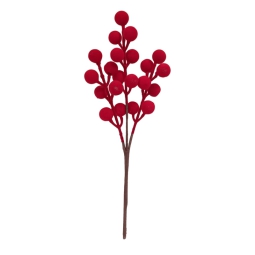 RAMO BACCHE 23CM ROSSO   EFFETTO VELLUTO