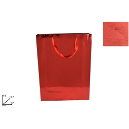 SHOPPER 32X44X12CM METALLIZZATA ROSSO