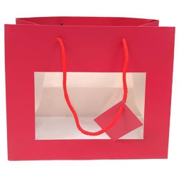 SHOPPER 24X14H19CM ROSSA CON FINESTRA