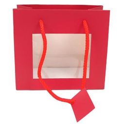 SHOPPER 18X8H14CM ROSSA CON FINESTRA