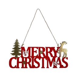 ADDOBBO SCRITTA MERRY CHRISTMAS LEGNO APPENDIBILE