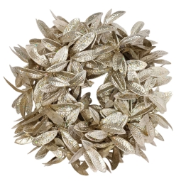 DIETROPORTA D30CM FOGLIE GLITTERATE CHAMPAGNE