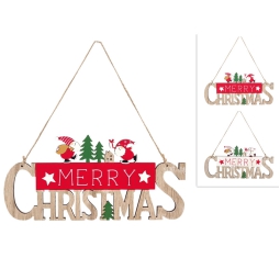 DECORO MERRY CHRISTMAS   LEGNO SOGGETTI ASSORTITI