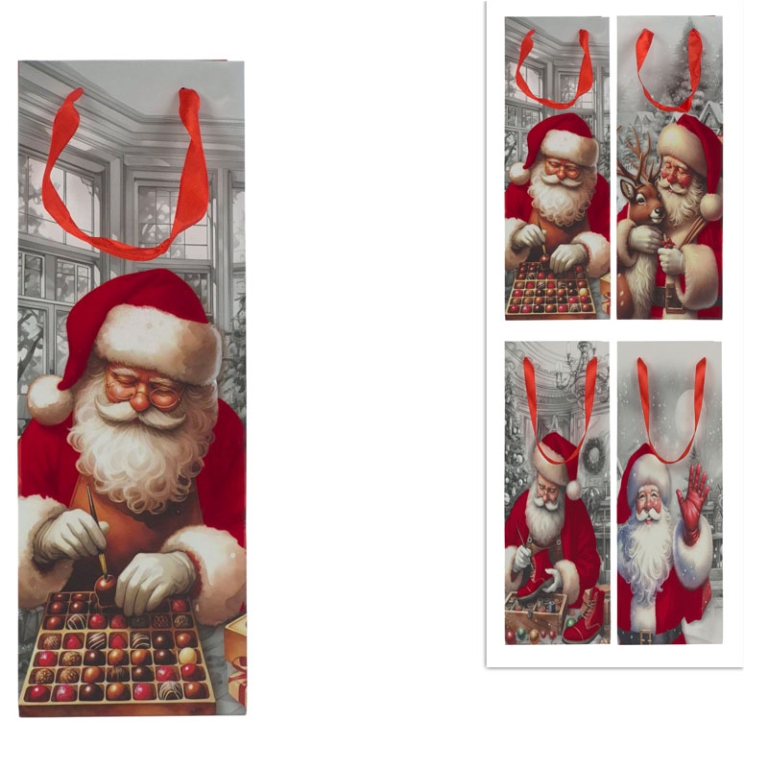 SHOPPER 12X36X10CM BABBO NATALE C/EFFETTO VELLUTO