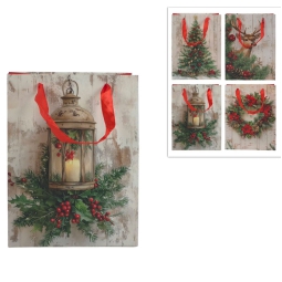 SHOPPER 18X24X8CM SCENARIO NATALE SOGGETTI ASSORTITO