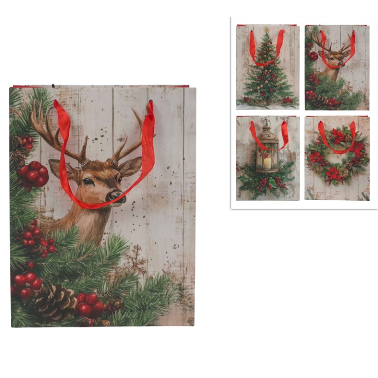 SHOPPER 26X32X10CM SCENARIO NATALE SOGGETTI ASSORTITI