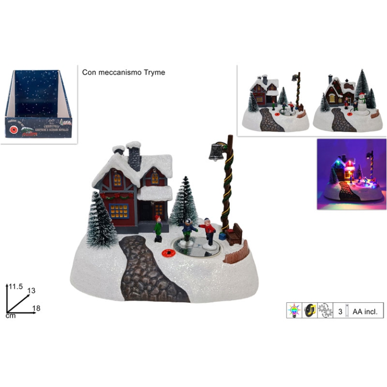 SCENARIO CASETTA LED CON MUSICA SOGGETTI ASSORTITI