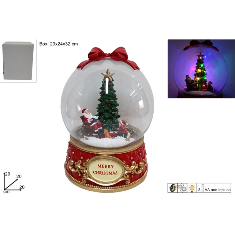 SFERACQUA H20CM XMAS LED CON MUSICA E MOVIMENTO
