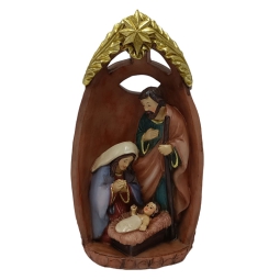 DECORO NATIVITÀ CON CAPANNA H14CM