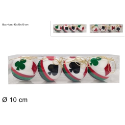 DECORO SFERA 4PZ D10CM   POKER