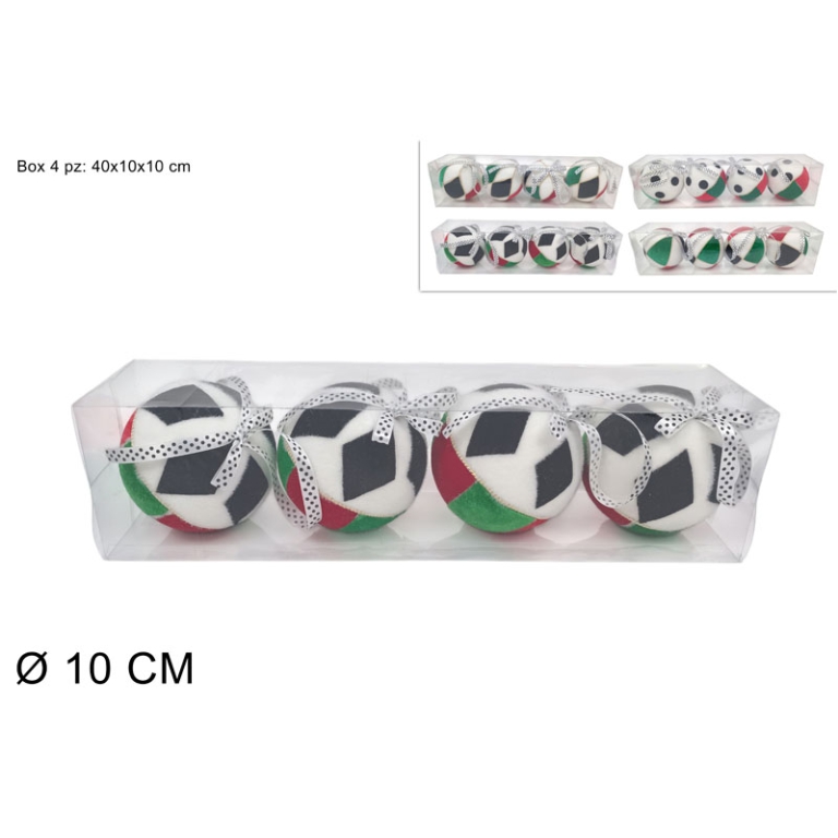 DECORO SFERA 4PZ D10CM   POKER