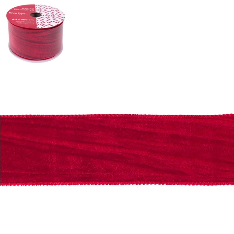NASTRO ROSSO 6,3X5MT EFFETTO VELLUTO