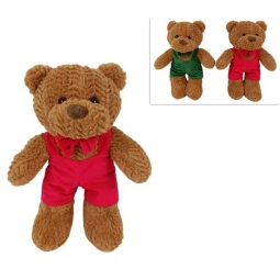 PELUCHE ORSO 40CM CON VESTITO 2 COLORI ASSORTITI