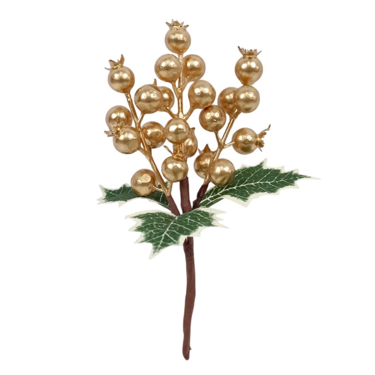 RAMO PICK BACCHE 17CM ORO