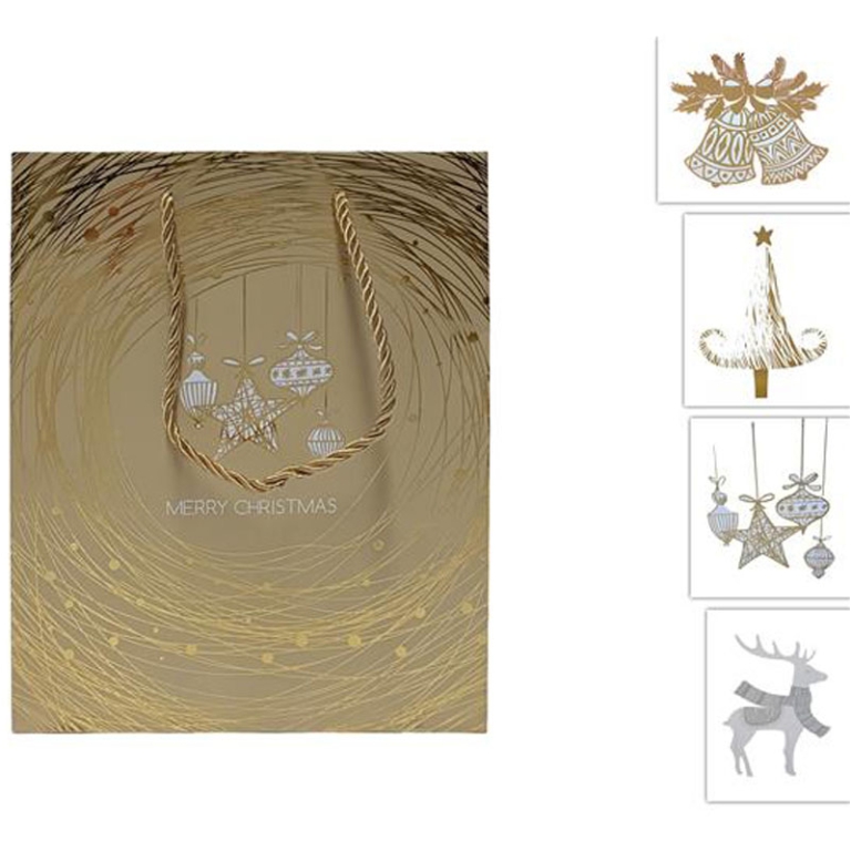 SHOPPER 27X12H33CM ORO CON DECORO
