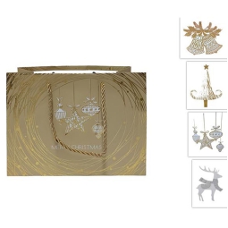 SHOPPER 23X10H18CM ORO CON DECORO ORO