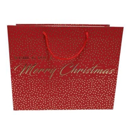 SHOPPER 32X12H26CM POIS MERRY CHRISTMAS ROSSA