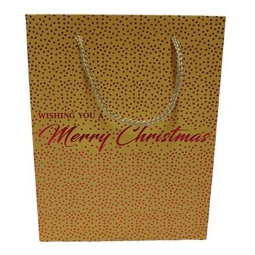 SHOPPER 26X10H32CM POIS MERRY CHRISTMAS ORO