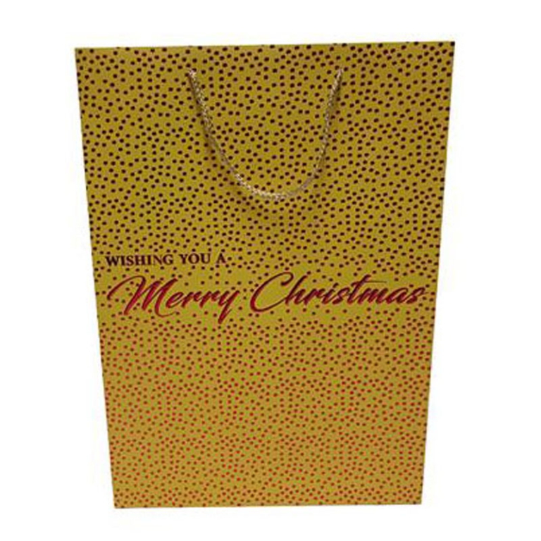 SHOPPER 42X12H30CM POIS MERRY CHRISTMAS ORO