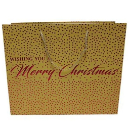 SHOPPER 32X12H26CM POIS MERRY CHRISTMAS ORO