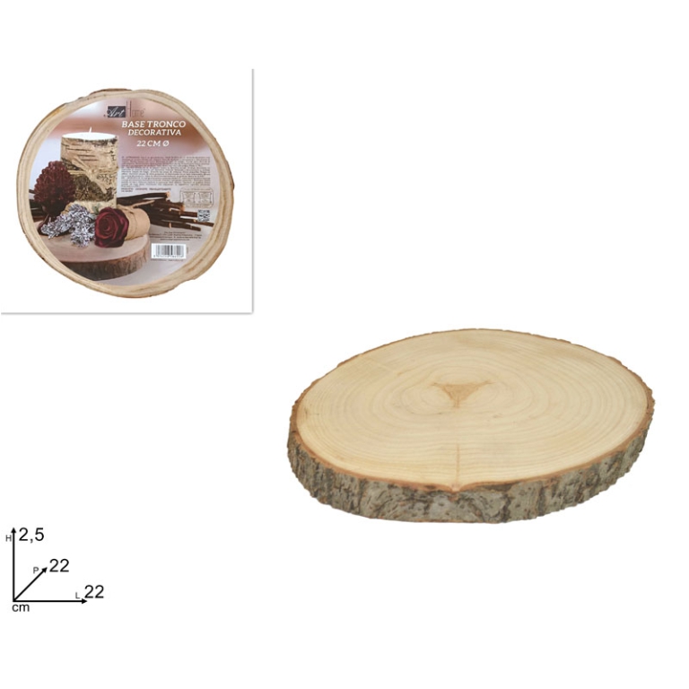 BASE D22CM TRONCO LEGNO
