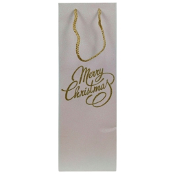 SHOPPER BOTTIGLIA 12X9H36CM GLITTER MERRY XMAS ORO