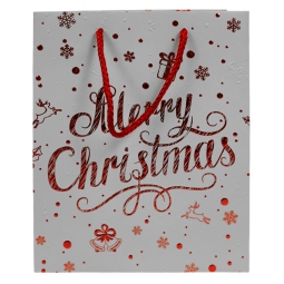 SHOPPER 27X12H33CM MERRY CHRISTMAS ROSSO