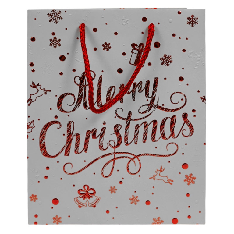SHOPPER 27X12H33CM MERRY CHRISTMAS ROSSO