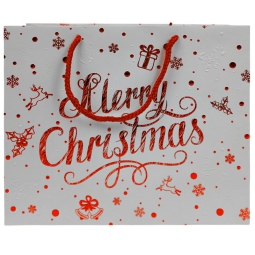 SHOPPER 31X12H26CM MERRY CHRISTMAS ROSSO