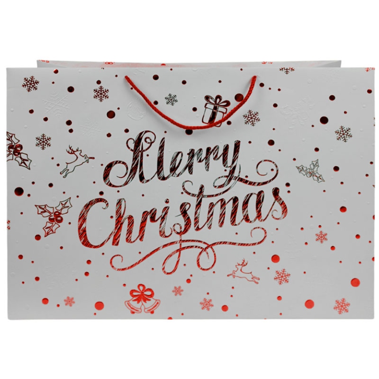 SHOPPER 55X20H40CM MERRY CHRISTMAS ROSSO