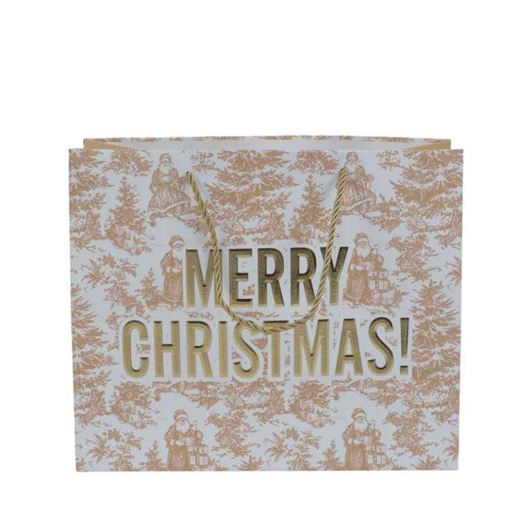 SHOPPER 31X12H26CM MERRY CHRISTMAS ORO